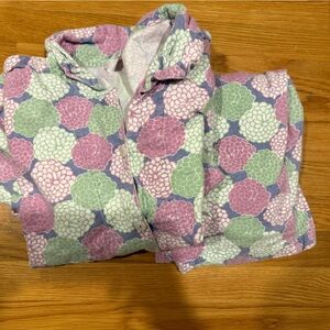 Garnet Hill Floral Pajama Set - Pink, Green, Blue